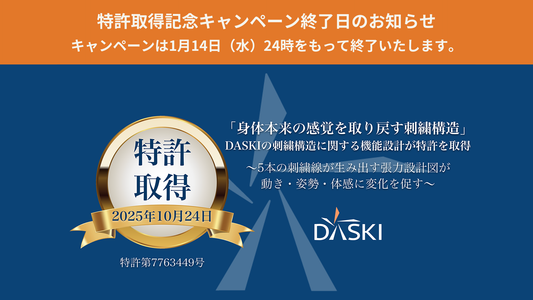 特許取得記念キャンペーン終了日のお知らせ
