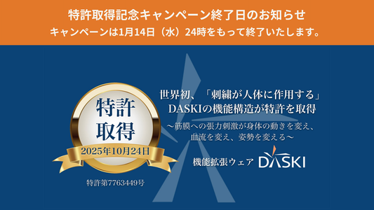 特許取得記念キャンペーン終了日のお知らせ